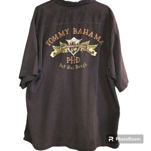 Tommy Bahama Men's "PHD" 100% Silk Camp Shirt Sz XL Black